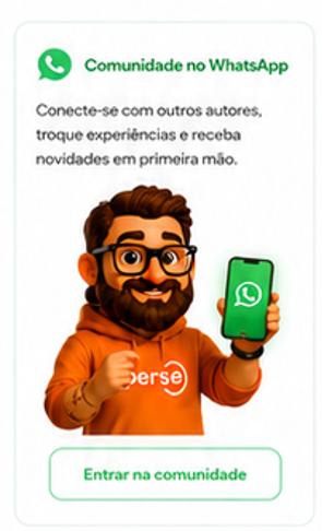 Mascote PerSe segurando um celular
